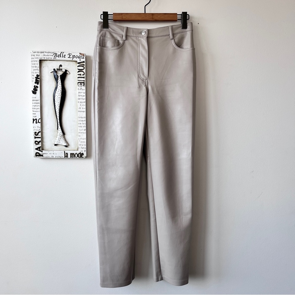 Aritzia Wilfred Tan Faux Vegan Leather Pants Size 6